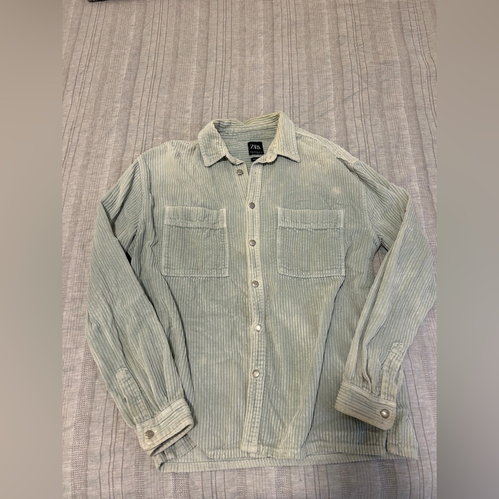 Zara Green Corduroy Shirt